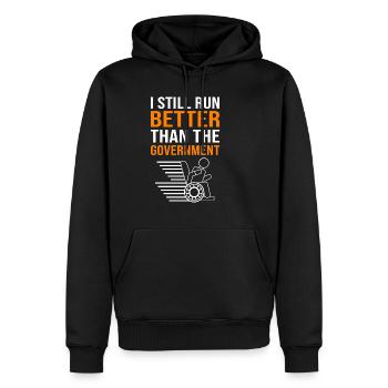 Rollstuhl - Männer Premium Bio Hoodie - Schwarz - Vorne - Nico (187cm)