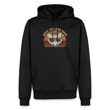 Vintage meilleur chat jamais papa t-shirt chat papa père - Sweat à capuche Premium bio Homme - noir - Devant - Nico (187cm)