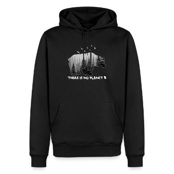There is No Planet B Shirt Bear Mountains Trees - Männer Premium Bio Hoodie - Schwarz - Vorne - Nico (187cm)