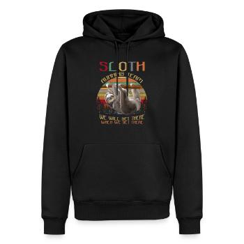 Sloth Running Team We'll Get There Funny Sloth - Men’s Premium Organic Hoodie - black - Front - Nico (187cm)