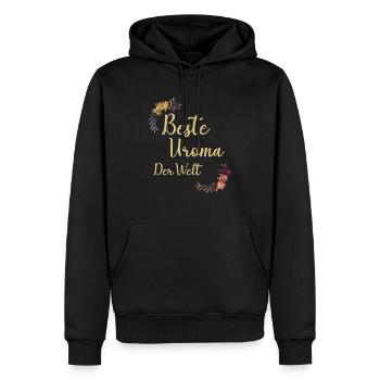 Beste Uroma der ganzen Welt Geschenk floral Uroma - Männer Premium Bio Hoodie - Schwarz - Vorne - Nico (187cm)
