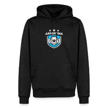 Retro Argentinien Fußball Fußball Fanland - Männer Premium Bio Hoodie - Schwarz - Vorne - Nico (187cm)