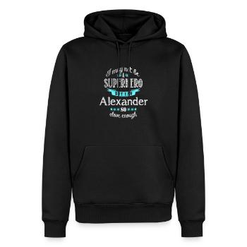 Alexander - Männer Premium Bio Hoodie - Schwarz - Vorne - Nico (187cm)
