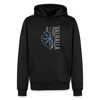 Valhalla Wikinger Germanen Design - Männer Premium Bio Hoodie - Schwarz - Vorne - Nico (187cm)