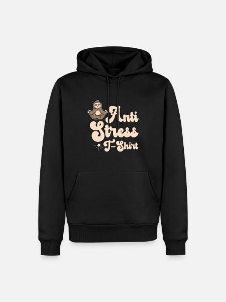 Anti-Stress T-Shirt mit Faultier - Männer Premium Bio Hoodie - Schwarz
