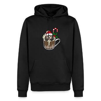 Kakao Havaneser Weihnachten - Männer Premium Bio Hoodie - Schwarz - Vorne - Nico (187cm)