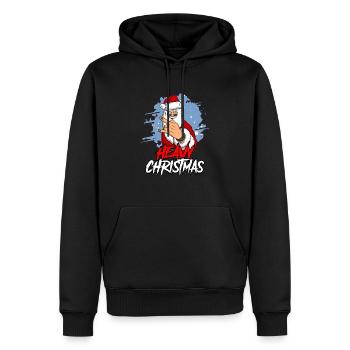 Santa Claus Weihnachtsmann Heavy Metal Weihnachten - Männer Premium Bio Hoodie - Schwarz - Vorne - Nico (187cm)