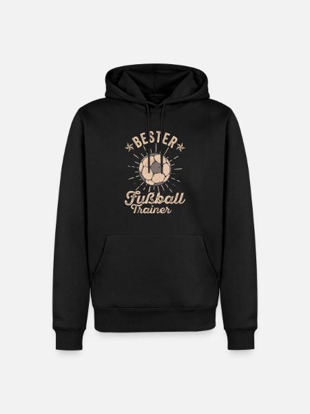 Bester Fußball Trainer - Männer Premium Bio Hoodie - Schwarz