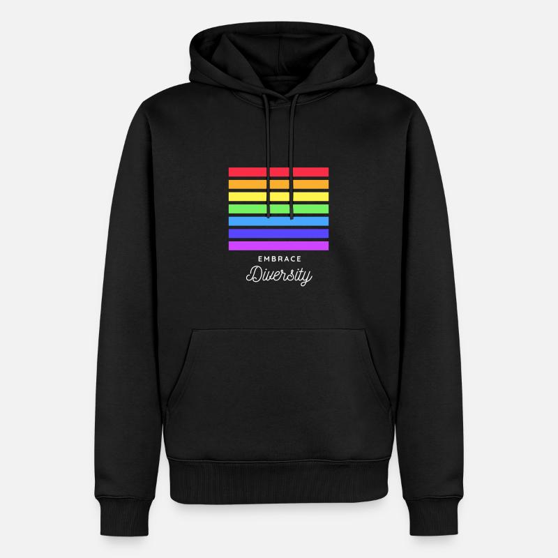 Embrasser la diversité - Sweat à capuche Premium bio Homme - noir