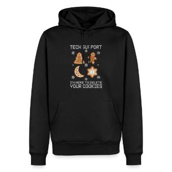 Support technique Je suis là pour supprimer vos cookies - Sweat à capuche Premium bio Homme - noir - Devant - Nico (187cm)