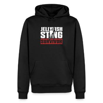 Survivant de la piqûre de méduse - Qualle Medusa - Sweat à capuche Premium bio Homme - noir - Devant - Nico (187cm)