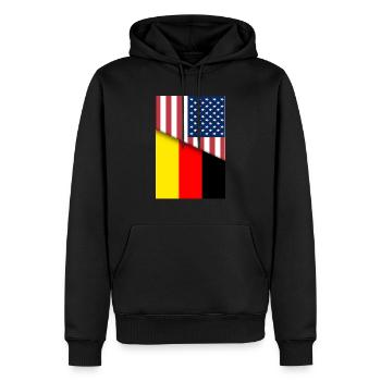 USA Deutschland Deutschland Deutschland Flagge Doppelbürger - Männer Premium Bio Hoodie - Schwarz - Vorne - Nico (187cm)