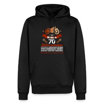 Die Legende feiert Geburtstag und wird 70! - Männer Premium Bio Hoodie - Schwarz - Vorne - Nico (187cm)