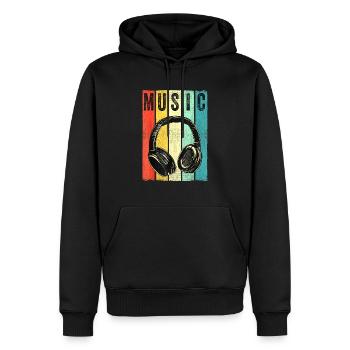Electronic Music Lover DJ Kopfhörer - Männer Premium Bio Hoodie - Schwarz - Vorne - Nico (187cm)
