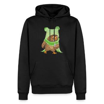 Eule, Schnupfen, Krank Nachthemd, Schlafanzug, Owl - Männer Premium Bio Hoodie - Schwarz - Vorne - Nico (187cm)