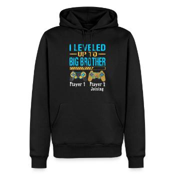 Ich bin zu Big Brother Gamer New Brother aufgestiegen - Männer Premium Bio Hoodie - Schwarz - Vorne - Nico (187cm)
