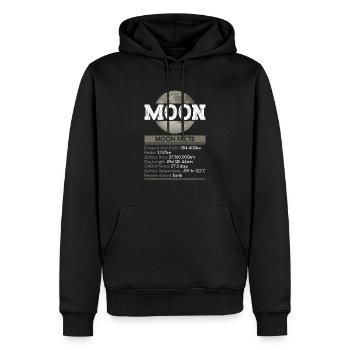 Faits sur la Lune - Espace du système solaire lunaire - Sweat à capuche Premium bio Homme - noir - Devant - Nico (187cm)