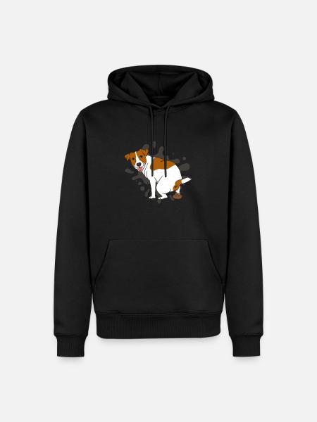 JACK RUSSELL TERRIER caca pile de caca - Sweat à capuche Premium bio Homme - noir
