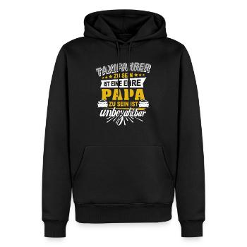 Taxifahrer Papa Taxi Sprüche - Männer Premium Bio Hoodie - Schwarz - Vorne - Nico (187cm)