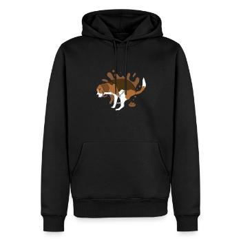 BEAGLE kackt Kackhaufen - Männer Premium Bio Hoodie - Schwarz - Vorne - Nico (187cm)
