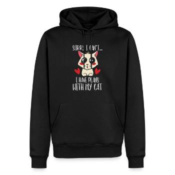 Désolé, je ne peux pas, j’ai des plans avec - Sweat à capuche Premium bio Homme - noir - Devant - Nico (187cm)