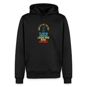 Comment jouer au Disc Golf - Sweat à capuche Premium bio Homme - noir - Devant - Nico (187cm)