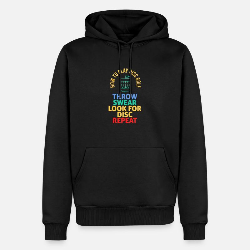 Comment jouer au Disc Golf - Sweat à capuche Premium bio Homme - noir