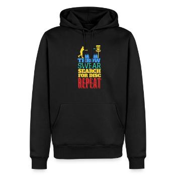 Comment jouer au Disc Golf - Sweat à capuche Premium bio Homme - noir - Devant - Nico (187cm)