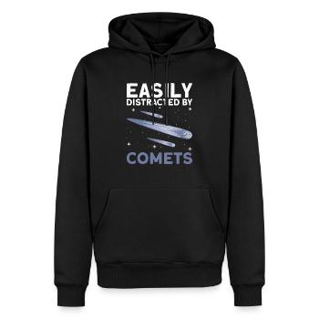 Facilement distrait par les comètes - Comet Tail Star - Sweat à capuche Premium bio Homme - noir - Devant - Nico (187cm)