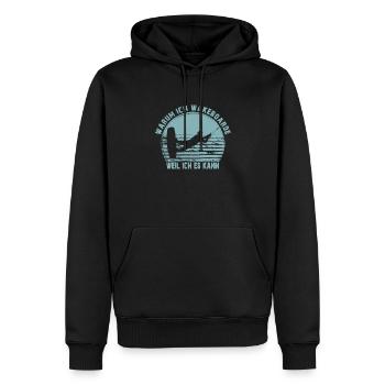 Pourquoi je fais du wakeboard parce que je peux faire du wakeboard, - Sweat à capuche Premium bio Homme - noir - Devant - Nico (187cm)