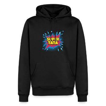 Super Tapa super héro supertata - Sweat à capuche Premium bio Homme - noir - Devant - Nico (187cm)