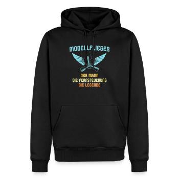 Modellflug Modellflieger Modellfliegen - Männer Premium Bio Hoodie - Schwarz - Vorne - Nico (187cm)