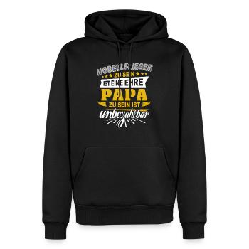 Modellflieger Papa Modellflug Modellfliegen - Männer Premium Bio Hoodie - Schwarz - Vorne - Nico (187cm)