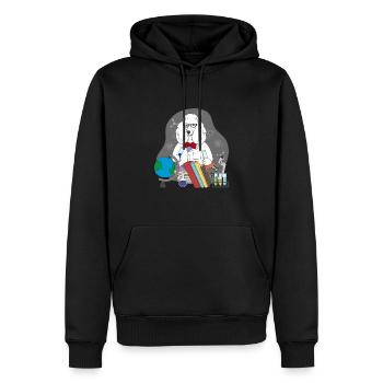 Pudel Wissenschaftler - Männer Premium Bio Hoodie - Schwarz - Vorne - Nico (187cm)