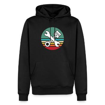 Schrauber Mechaniker Auto Werkzeug - Männer Premium Bio Hoodie - Schwarz - Vorne - Nico (187cm)