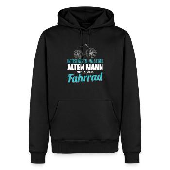 Never underestimate an old man - Männer Premium Bio Hoodie - Schwarz - Vorne - Nico (187cm)