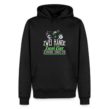 Two Hands Simson-S51 T-Shirt - Männer Premium Bio Hoodie - Schwarz - Vorne - Nico (187cm)