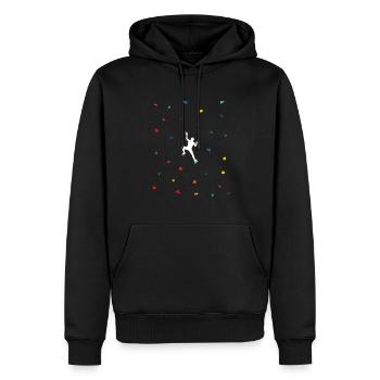 Escalade et bloc dans l’escalade - Sweat à capuche Premium bio Homme - noir - Devant - Nico (187cm)