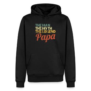 Retro - The Man The Myth The Legend Papa - Männer Premium Bio Hoodie - Schwarz - Vorne - Nico (187cm)