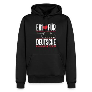 Tank driver predatory cats military tank - Männer Premium Bio Hoodie - Schwarz - Vorne - Nico (187cm)