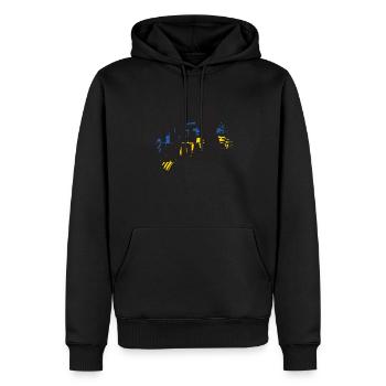 Libérez l’Ukraine Liberté pour l’Ukraine Bleu Jaune - Sweat à capuche Premium bio Homme - noir - Devant - Nico (187cm)