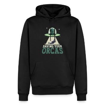 Sauvez les orques - Orque extraterrestre - Sweat à capuche Premium bio Homme - noir - Devant - Nico (187cm)