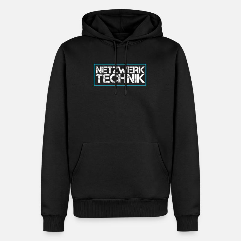 Netzwerk Technik - Männer Premium Bio Hoodie - Schwarz