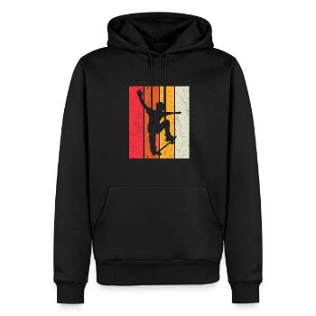 Skater with Skateboard Stunt Skater Boys Kids - Men’s Premium Organic Hoodie - black - Front - Nico (187cm)