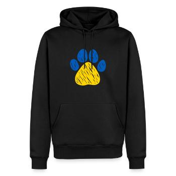 I Stand With Ukraine PAW - Männer Premium Bio Hoodie - Schwarz - Vorne - Nico (187cm)