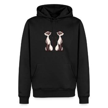 Siamesische Katze Artwork zwei Siamese cat Love - Männer Premium Bio Hoodie - Schwarz - Vorne - Nico (187cm)