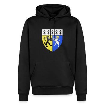 Blason département du Finistère - Sweat à capuche Premium bio Homme - noir - Devant - Nico (187cm)