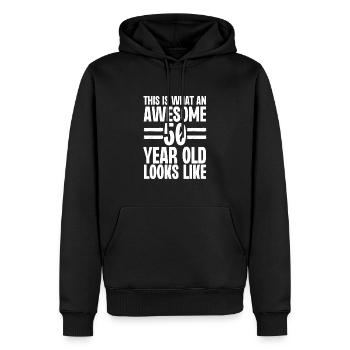 This is What an Awesome 50 Year Old Looks Like - Men’s Premium Organic Hoodie - black - Front - Nico (187cm)