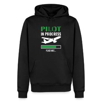 Pilote d’avion lusitger disant cadeau cool - Sweat à capuche Premium bio Homme - noir - Devant - Nico (187cm)