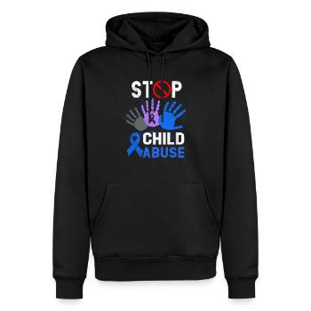 Mettre fin à la sensibilisation à la prévention de la maltraitance des enfants - Sweat à capuche Premium bio Homme - noir - Devant - Nico (187cm)